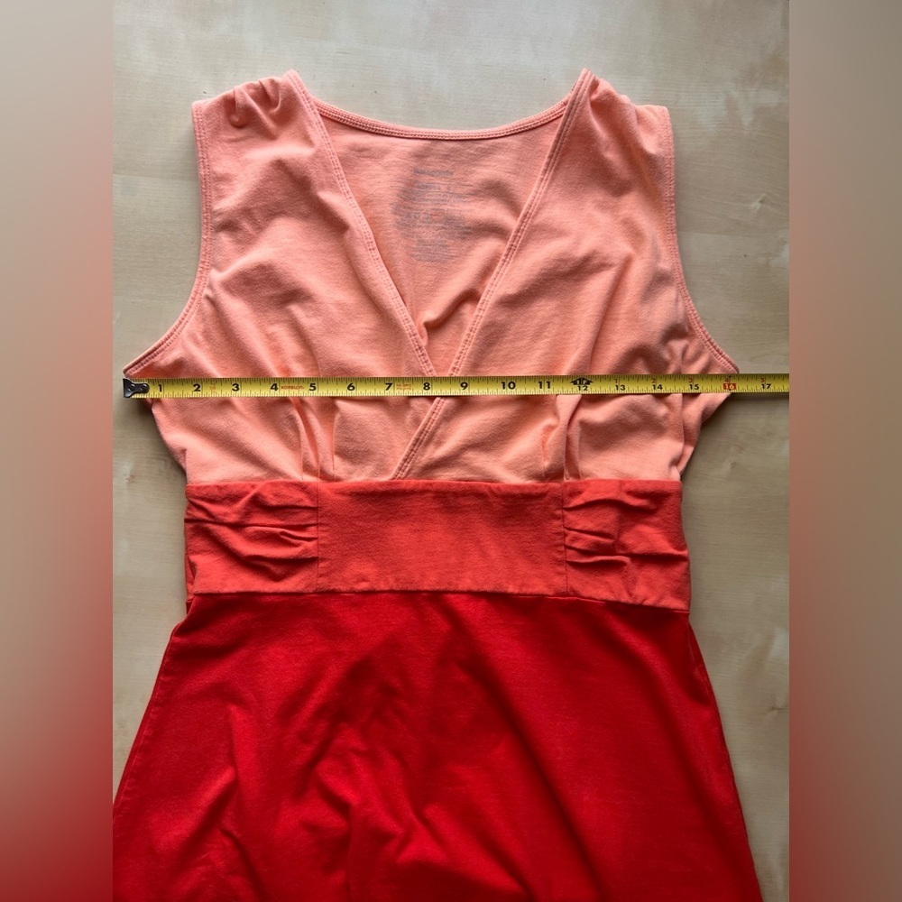 Patagonia Margot A-Line Dress Organic Cotton Blend Peach Orange Red Colorblock - Picture 5 of 10